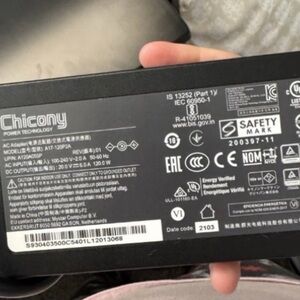 Chicony Black Laptop Power Adapter - Rectangular AC Charger